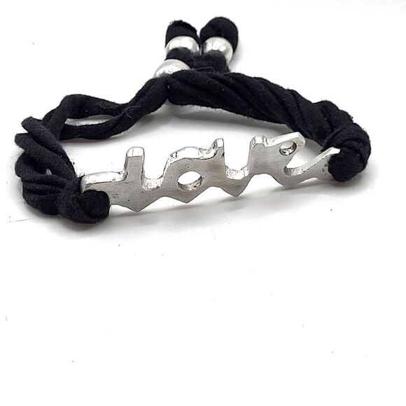 Artisan Handmade Pewter Love Bracelet 10in max Slide - Picture 1 of 2